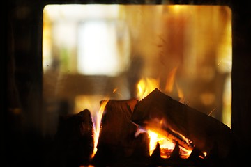 Image showing fireplace flame background