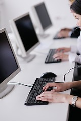 Image showing business people group working in customer and help desk office