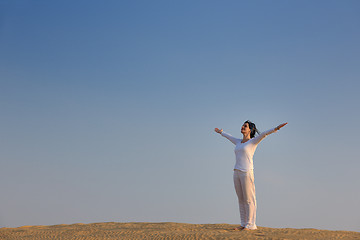 Image showing woman relax in desert