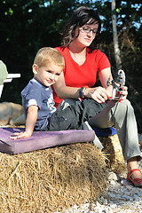 Image showing woman and child have fun outdoor