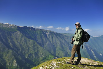 Image showing Nature photographer with digital camera