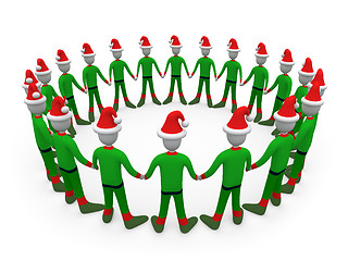 Image showing Santa's Helpers in Circle