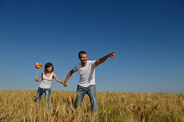 Image showing happy couple in wheat field