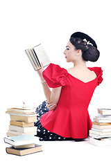 Image showing beautiful young woman read book