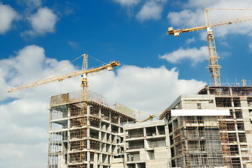 Image showing Construction site with crane