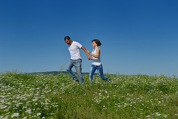 Image showing happy couple in wheat field