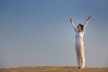 Image showing woman relax in desert