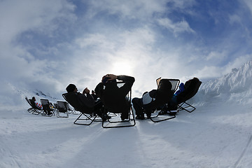 Image showing people group on snow at winter season