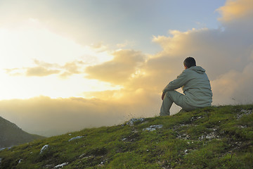 Image showing fresh sunrise at mountain