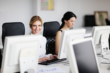 Image showing business people group working in customer and help desk office