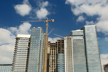 Image showing Construction site with crane