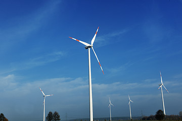 Image showing wind turbine generating eco electricity