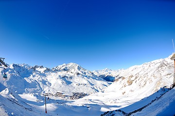 Image showing High mountains under snow in the winter