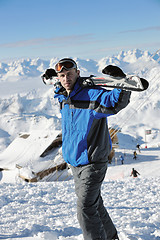 Image showing people group on snow at winter season