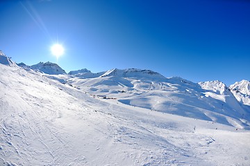 Image showing High mountains under snow in the winter