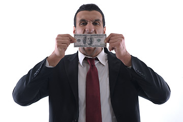 Image showing Business man holding money