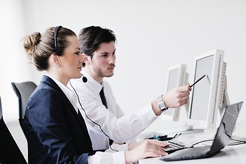 Image showing business people group working in customer and help desk office