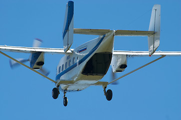 Image showing Skydiver's plane take-off