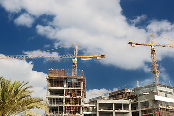 Image showing Construction site with crane