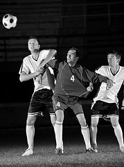 Image showing football players in action for the ball