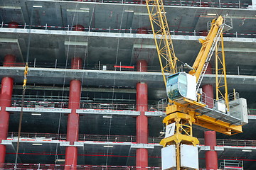 Image showing Construction site with crane