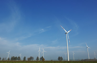 Image showing wind turbine generating eco electricity