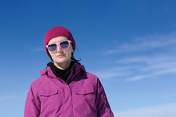 Image showing winter woman ski