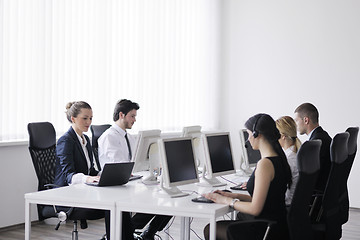 Image showing business people group working in customer and help desk office