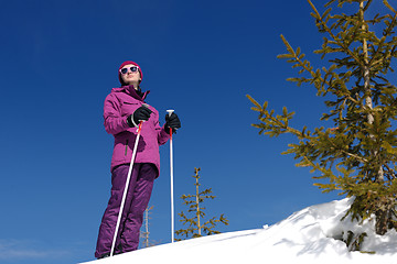 Image showing winter woman ski