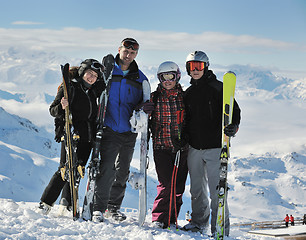 Image showing people group on snow at winter season