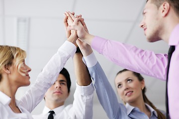 Image showing business people group joining hands