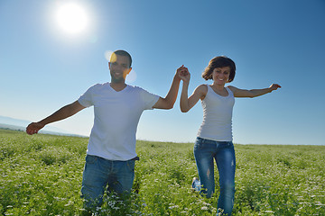 Image showing happy couple in wheat field