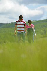 Image showing romantic young couple in love together outdoor