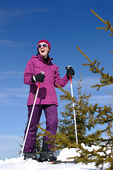 Image showing winter woman ski