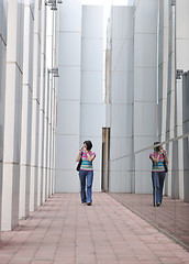 Image showing beautiful young woman in the city