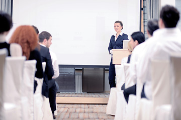 Image showing business woman giving presentation