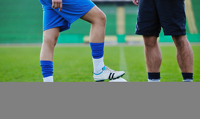 Image showing football players in competition for the ball