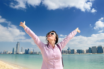 Image showing happy tourist woman