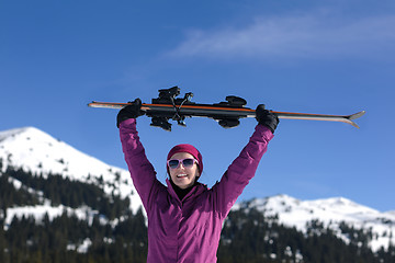 Image showing winter woman ski