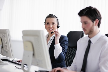 Image showing business people group working in customer and help desk office