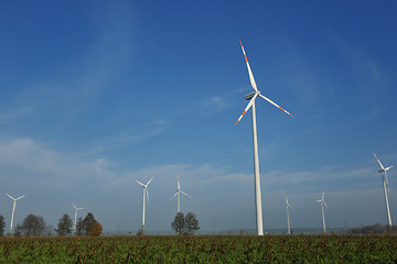 Image showing wind turbine generating eco electricity