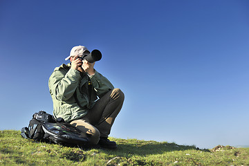 Image showing Nature photographer with digital camera