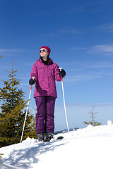 Image showing winter woman ski