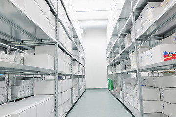 Image showing medical factory  supplies storage indoor