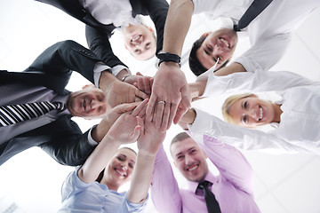 Image showing business people group joining hands