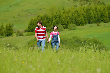 Image showing romantic young couple in love together outdoor