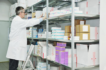 Image showing medical factory  supplies storage indoor