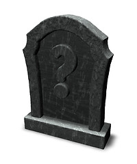 Image showing gravestone with question mark