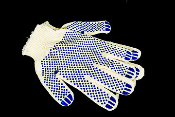 Image showing Safety gloves isolated on black