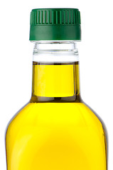 Image showing Olive oil bottle closeup